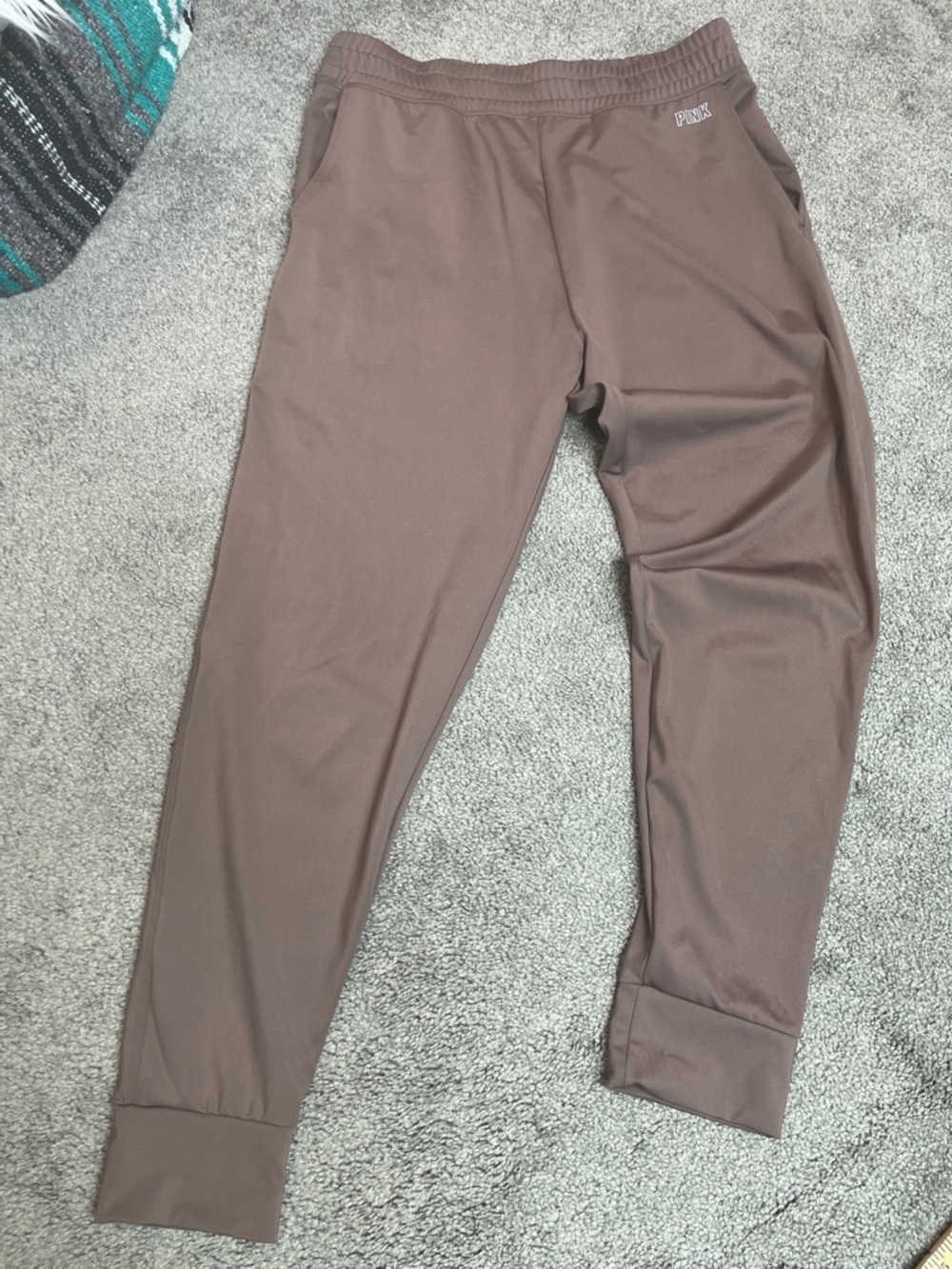Pink Active Victoria’s Secret Joggers with Pockets Taupe Tan Size Medium